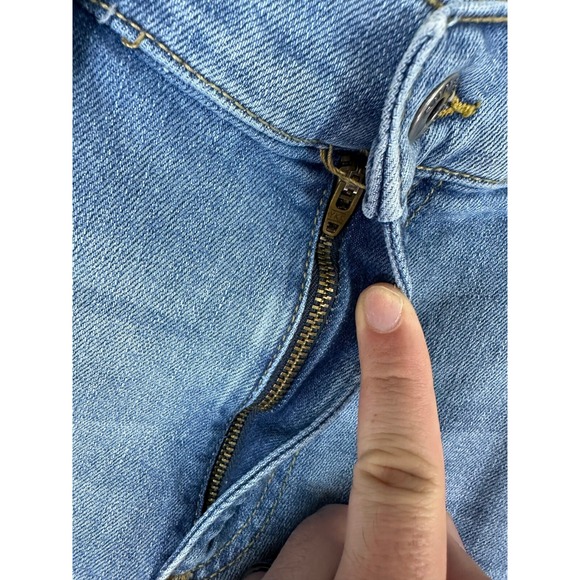 Sun + Stone Jeans Mens 33x32 Blue Distressed Patched Stretch Regular Fit - Picture 6 of 16